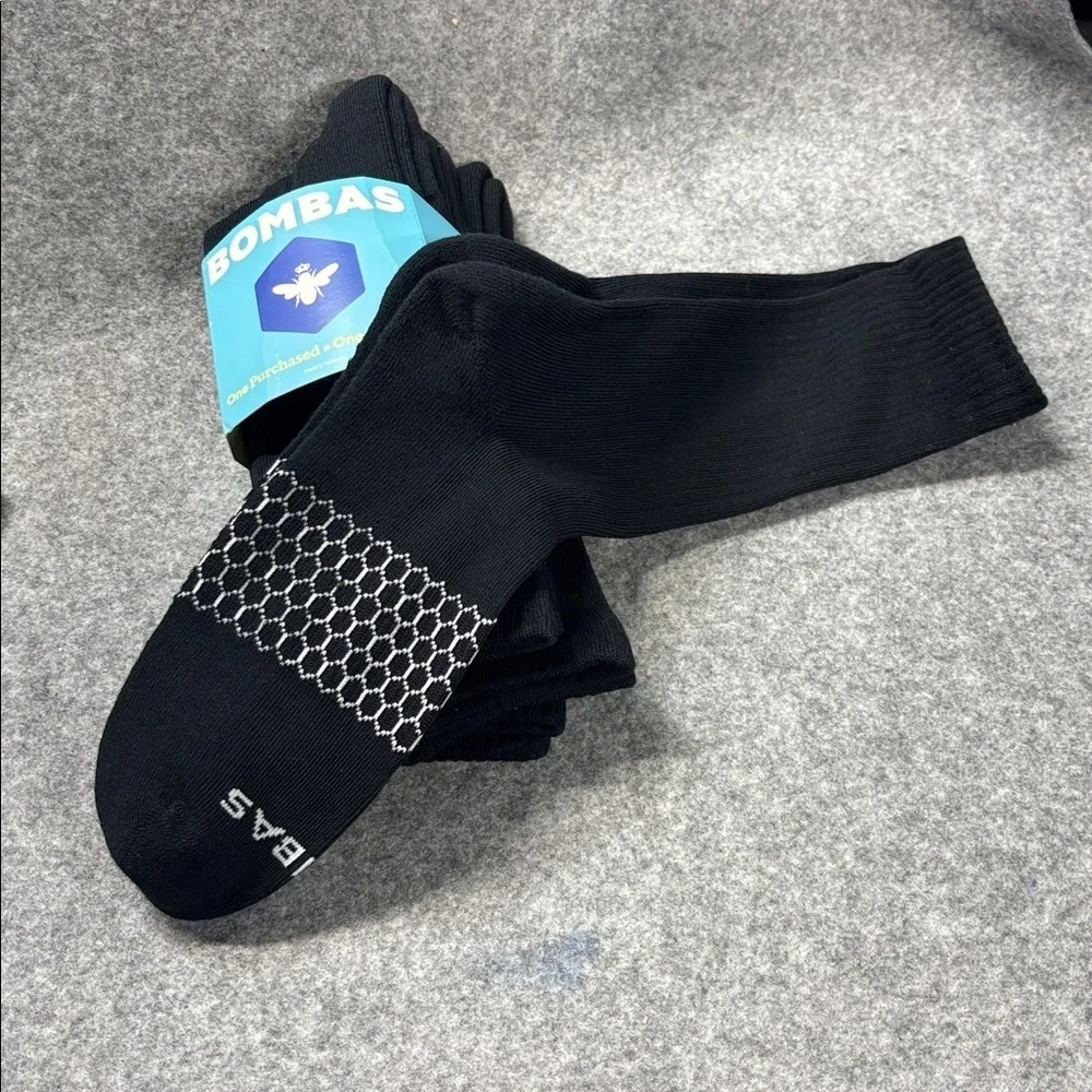 BOMBAS 4mid weight honeycomb arch support seamless cushion footbed socks  NEW